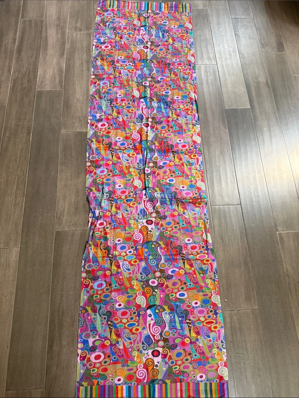 Asian Eye Oversized 100% Silk Scarf – Vibrant Abstract Print, Made in India
